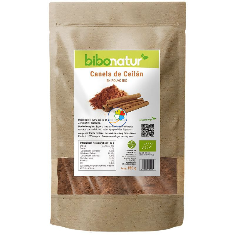 CANELA DE CEILÁN EN POLVO ECO 150G BIBONATUR CANELA DE CEILÁN EN POLVO ECO 150G BIBONATUR
