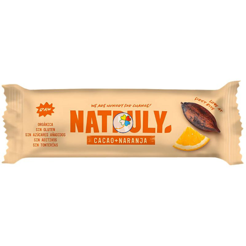 BARRITA ORGÁNICA DE CACAO Y NARANJA 40G NATRULY BARRITA ORGÁNICA DE CACAO Y NARANJA 40G NATRULY