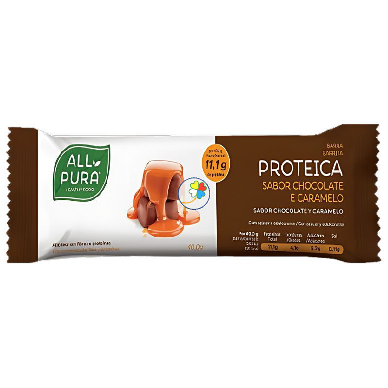 BARRITAS PROTEICAS CHOCOLATE Y CARAMELO 24 UNIDADES ALL PURA