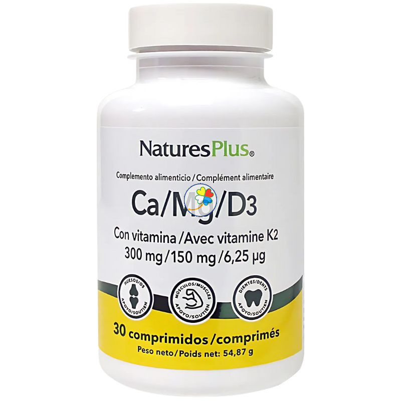 CA/MG/D3 + K2 30 COMPRIMIDOS NATURES PLUS