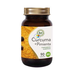 CÚRCUMA + PIMIENTA BIO 90 CAPSULAS 600Mg. SOL NATURAL