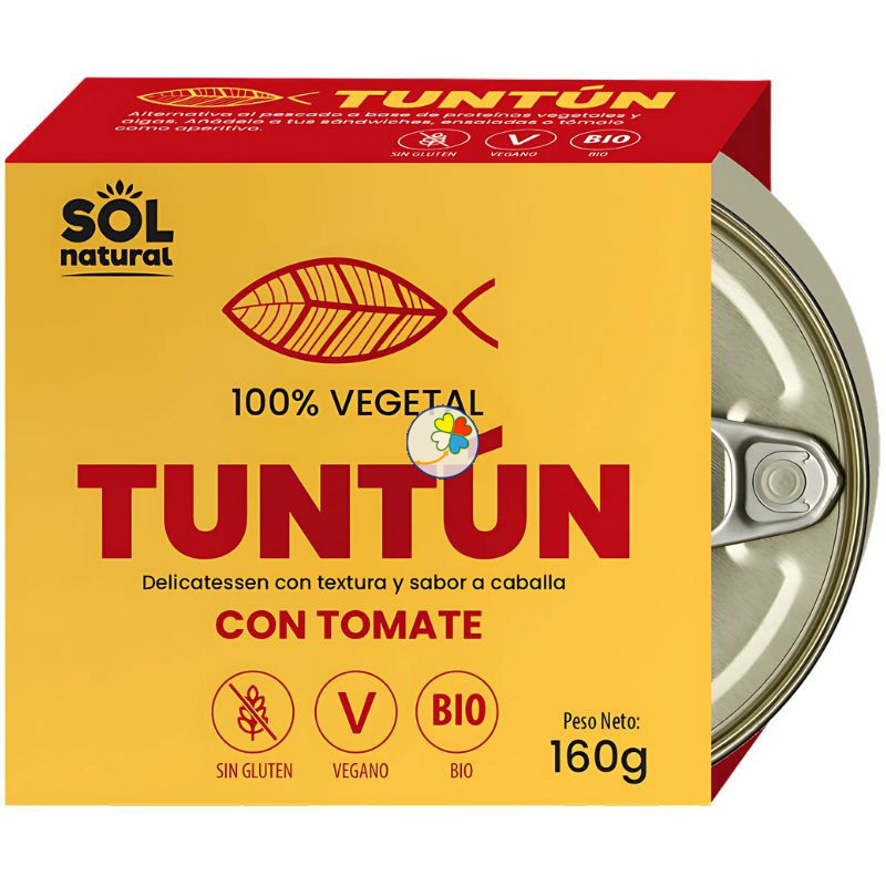 TUNTÚN CABALLA VEGANA CON TOMATE BIO 160G SOL NATURAL