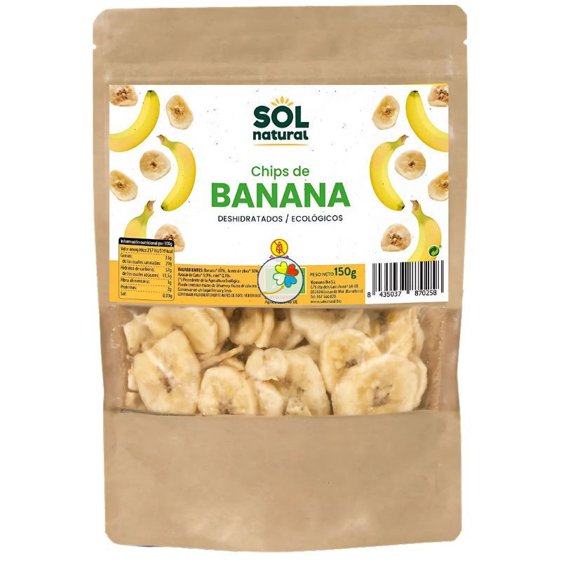 CHIPS DE BANANA BIO 150G SOL NATURAL