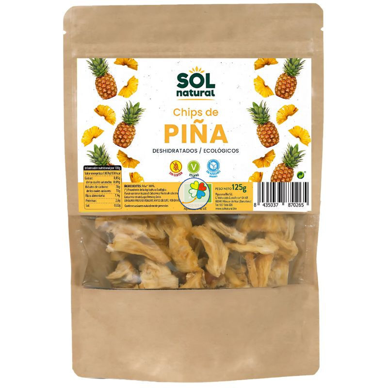 CHIPS DE PIÑA BIO 125G SOL NATURAL