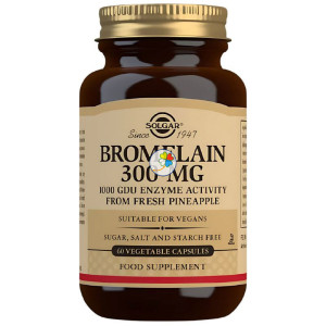 BROMELINA 300MG 60 CÁPSULAS SOLGAR