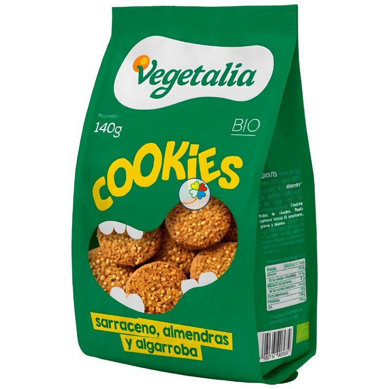 COOKIES SARRACENO, ALMENDRAS Y ALGARROBA BIO 140G VEGETALIA