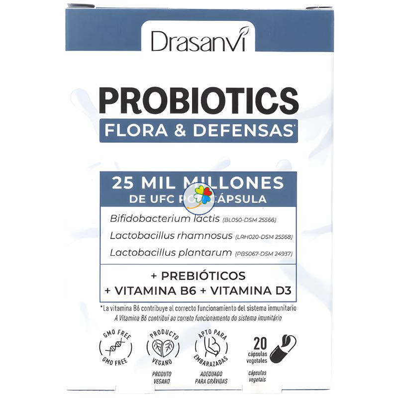 PROBIOTICS FLORA Y DEFENSAS 20 CÁPSULAS DRASANVI