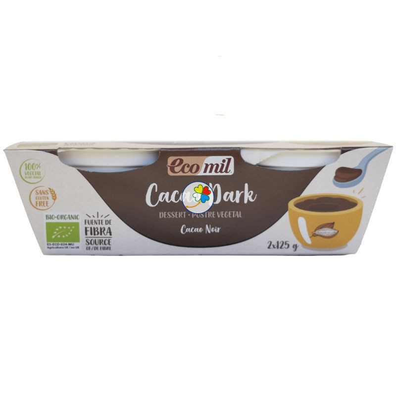 POSTRE DE CACAO DARK BIO 2X125G ECOMIL