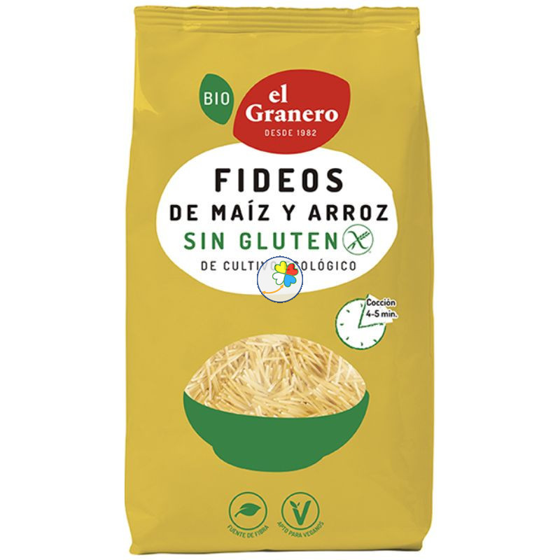 FIDEOS DE MAÍZ Y ARROZ SIN GLUTEN BIO 500G GRANERO