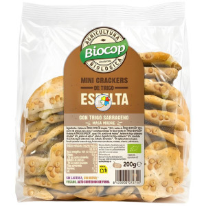 MINI CRACKERS ESPELTA Y TRIGO SARRACENO MASA MADRE 200G BIOCOP