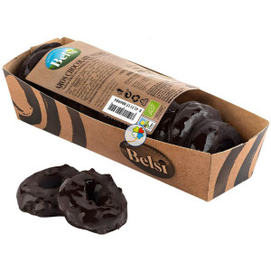AROS DE CACAO CON CUBIERTA DE CHOCOLATE NEGRO 250G BELSI