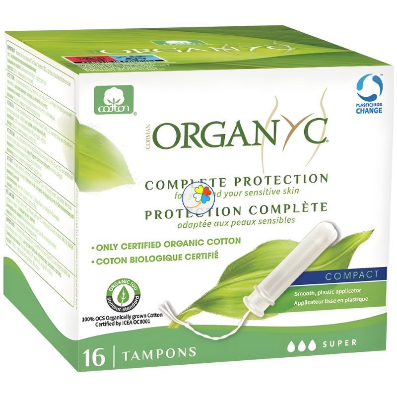 TAMPONES SUPER CON APLICADOR COMPACTO 16 UNIDADES ORGANYC