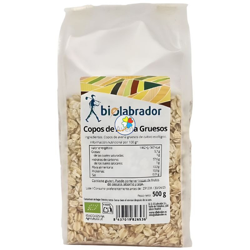 COPOS DE AVENA GRUESOS 500G BIOLABRADOR