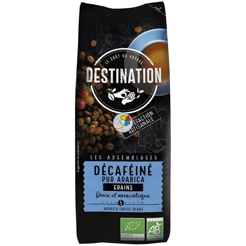 CAFE EN GRANO DESCAFEINADO 100% ARABICA BIO 250Gr DESTINATION