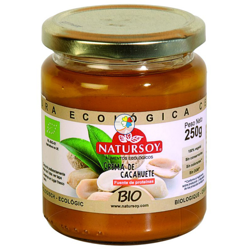 CREMA DE CACAHUETES SIN SAL 250Gr. NATURSOY