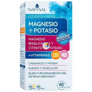 MAGNESIO + POTASIO + D3 + K2 60 CÁPSULAS NATYSAL