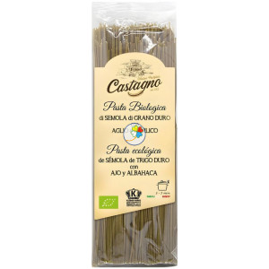 ESPAGUETIS DE TRIGO DURO CON ALBAHACA Y AJO 500G CASTAGNO