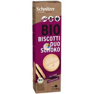 GALLETAS RELLENAS DÚO CHOCOLATE SIN GLUTEN 130G SCHNITZER