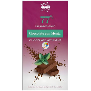 TABLETA DE CHOCOLATE 77% CON MENTA 70G MAYA ORGANIC