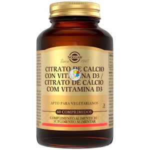 CITRATO DE CALCIO CON VITAMINA D3 60 COMPRIMIDOS SOLGAR
