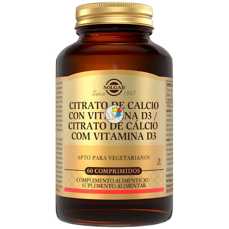 CITRATO DE CALCIO CON VITAMINA D3 60 COMPRIMIDOS SOLGAR