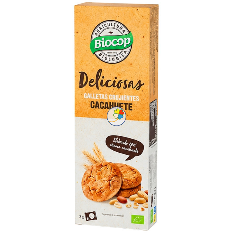 DELICIOSAS GALLETAS CRUJIENTES DE CACAHUETE 125G BIOCOP