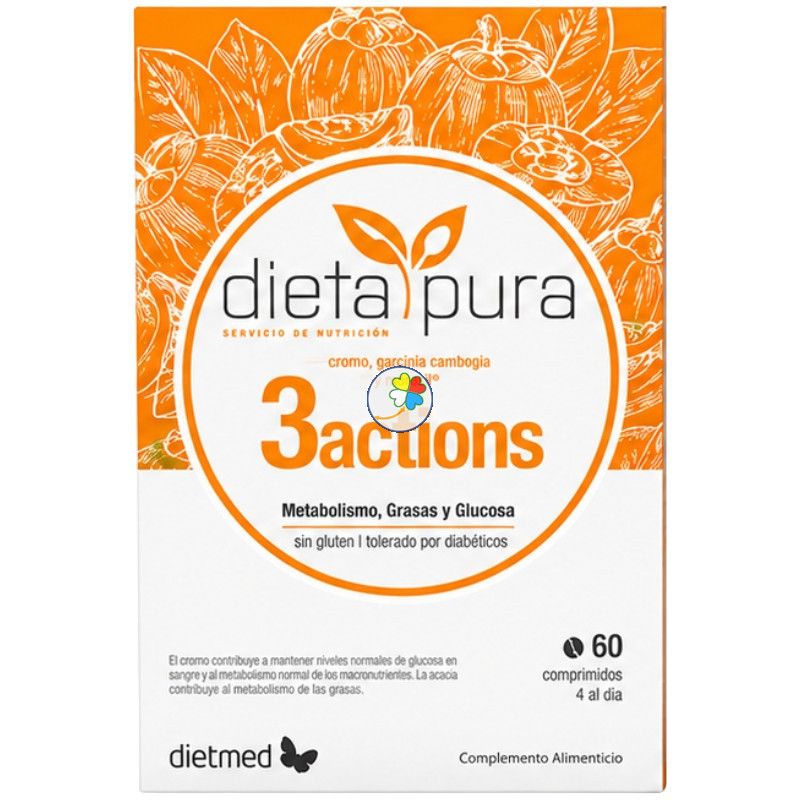 3 ACTIONS 60 COMPRIMIDOS DIETA PURA