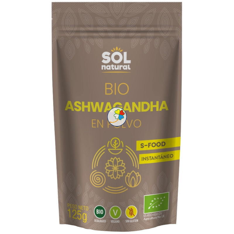 ASHWAGANDHA EN POLVO BIO 125G SOL NATURAL