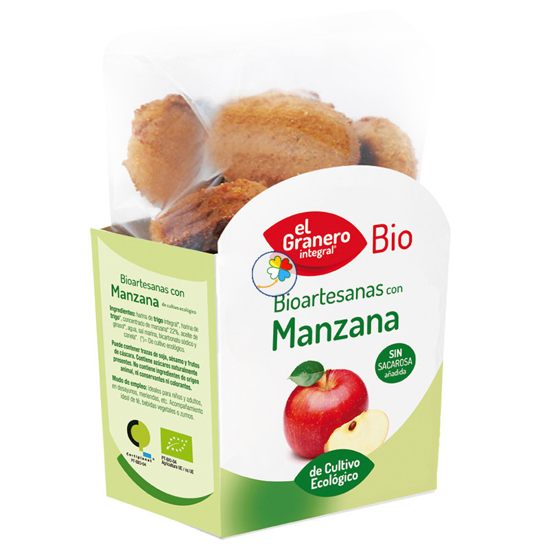 GALLETAS ARTESANAS CON MANZANA BIO 250Gr. GRANERO