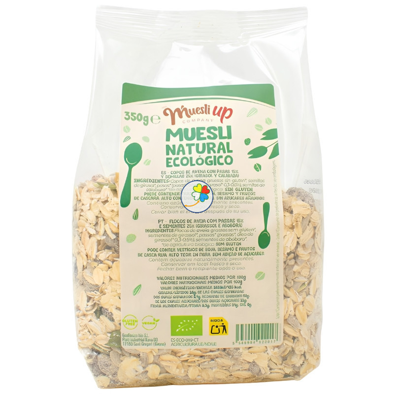 MUESLI BÁSICO SIN AZÚCAR Y SIN GLUTEN 350G MUESLI UP