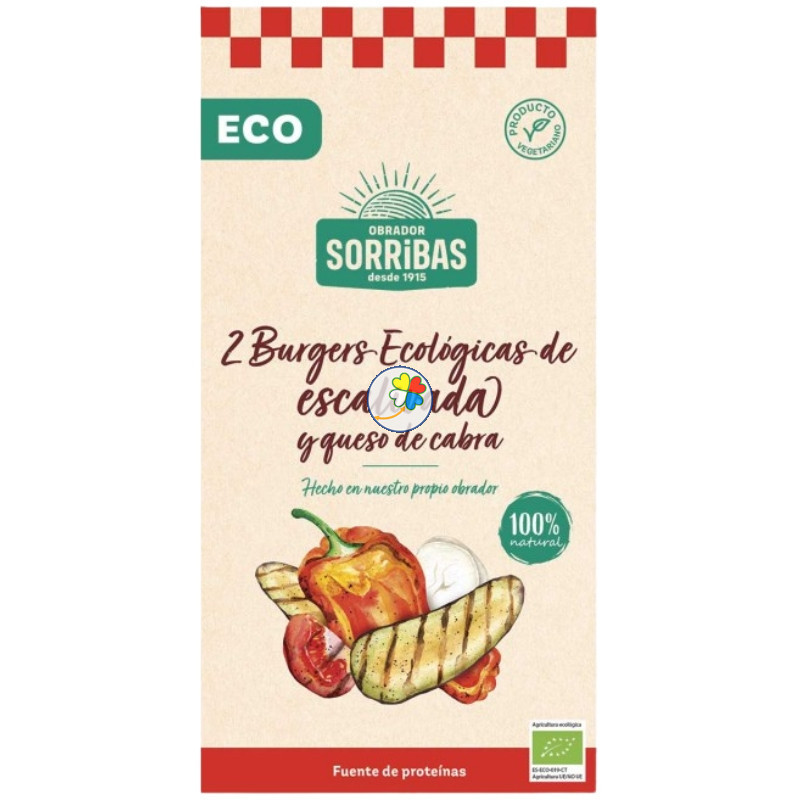 HAMBURGUESA DE ESCALIVADA Y QUESO DE CABRA 160G OBRADOR SORRIBAS