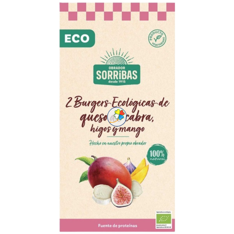 HAMBURGUESA QUESO DE CABRA, MANGO E HIGOS 160G OBRADOR SORRIBAS