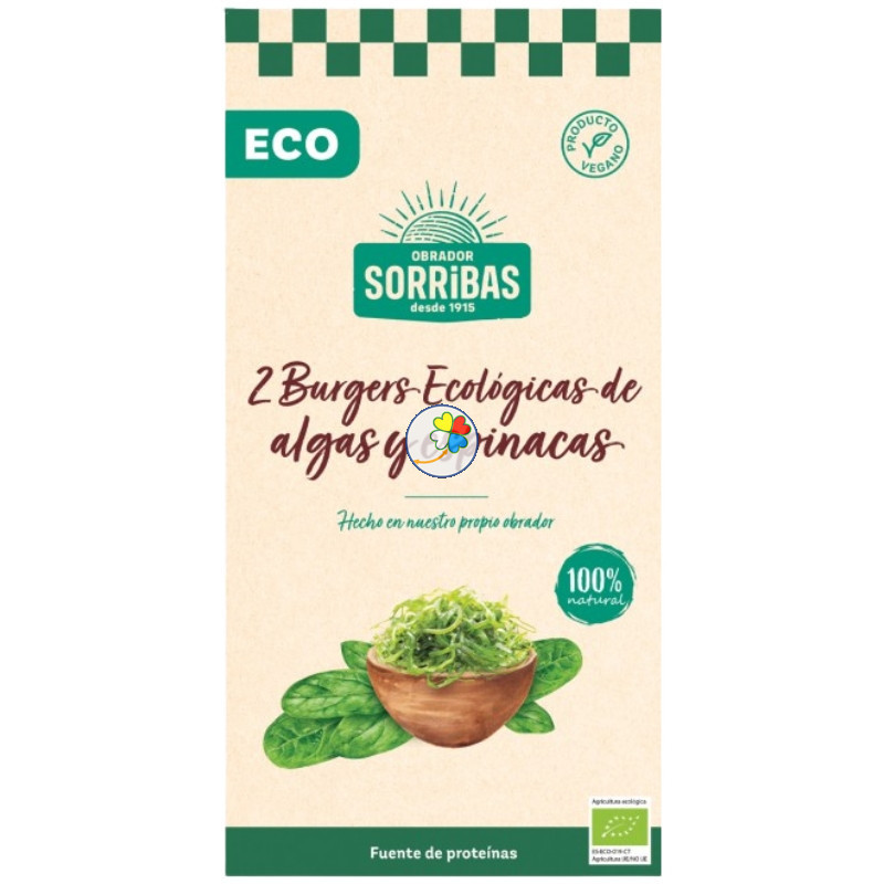 HAMBURGUESA DE ALGAS Y ESPINACAS 160G OBRADOR SORRIBAS