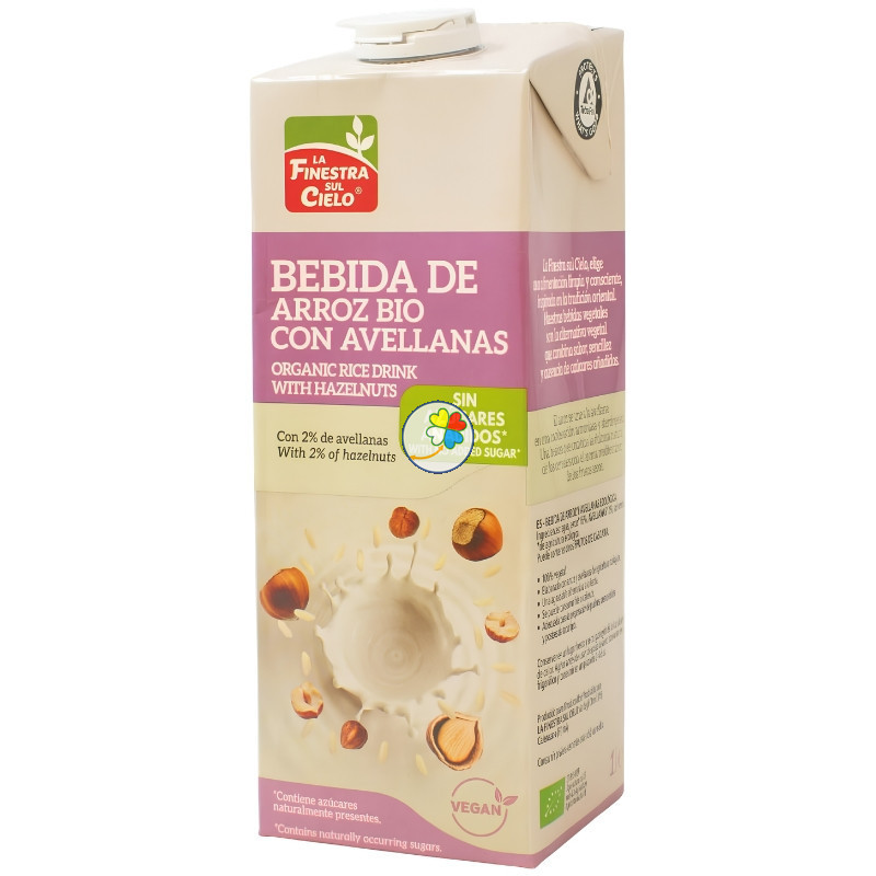 BEBIDA DE ARROZ CON AVELLANAS BIO 1Lt. FINESTRA
