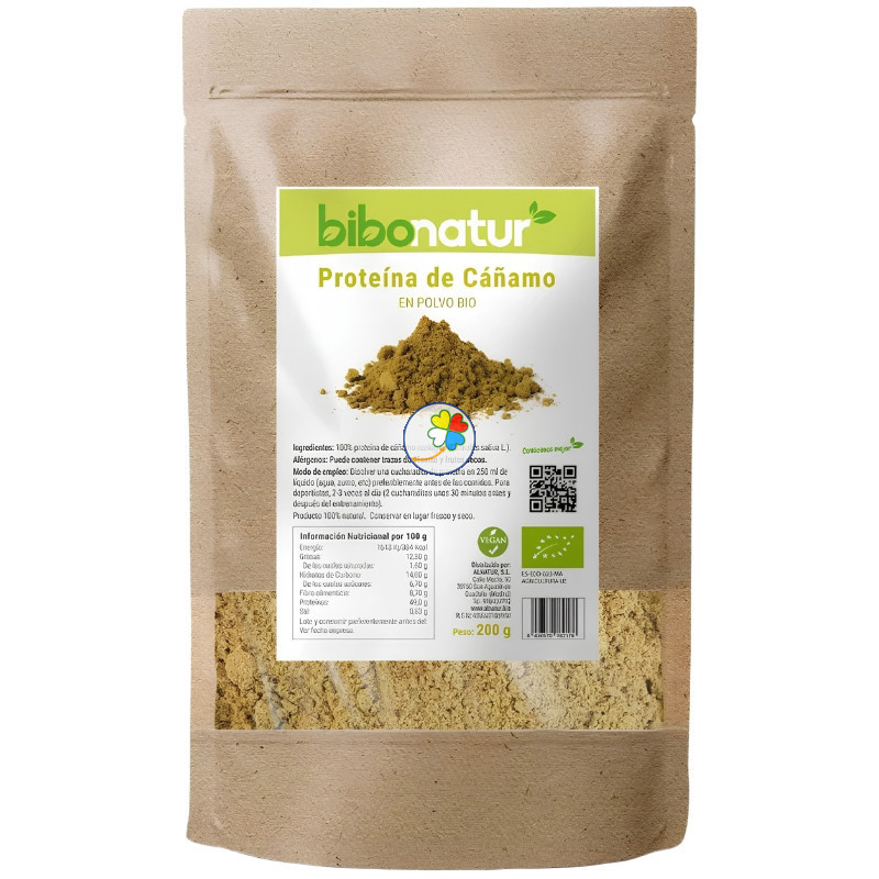 PROTEÍNA DE CÁÑAMO EN POLVO ECO 200G BIBONATUR