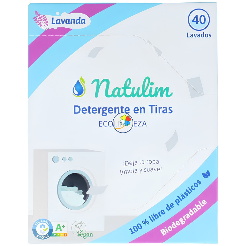 DETERGENTE EN TIRAS AROMA LAVANDA 40 LAVADOS NATULIM