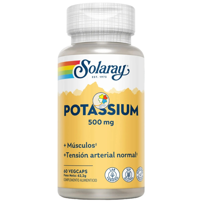 POTASIO 500MG 60 CÁPSULAS VEGETALES SOLARAY