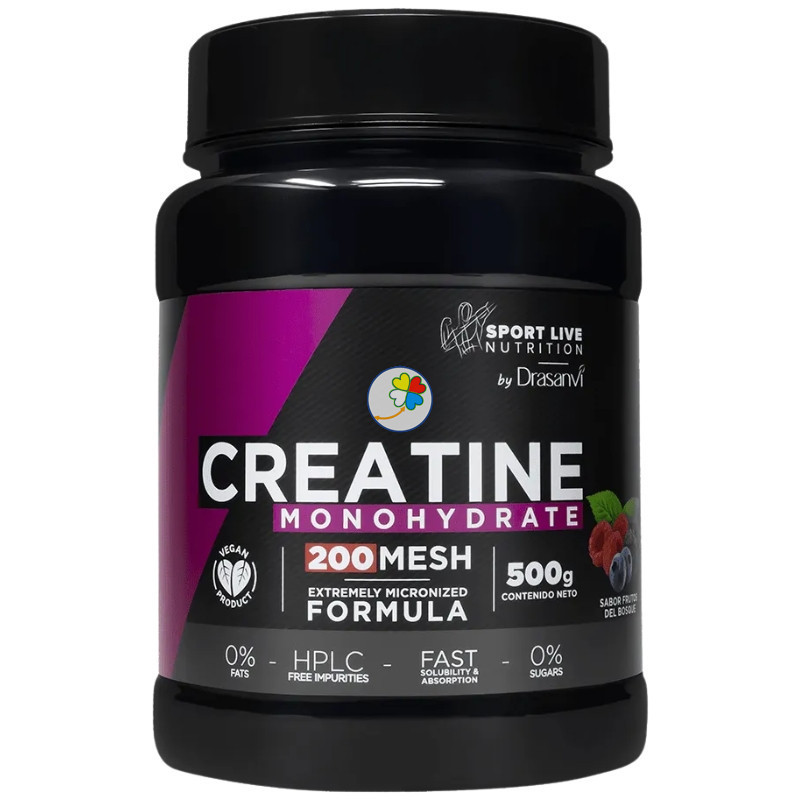 CREATINA 200MESH FRUTOS DEL BOSQUE 500G DRASANVI SPORT LIVE