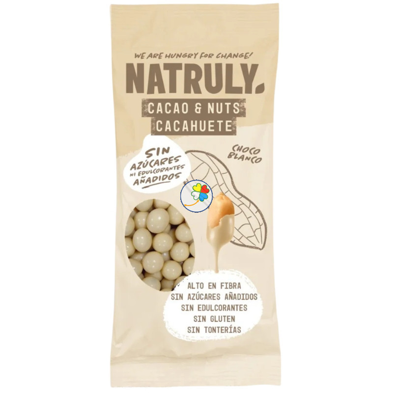 CACAHUETE RECUBIERTO DE CHOCOLATE BLANCO 50G NATRULY