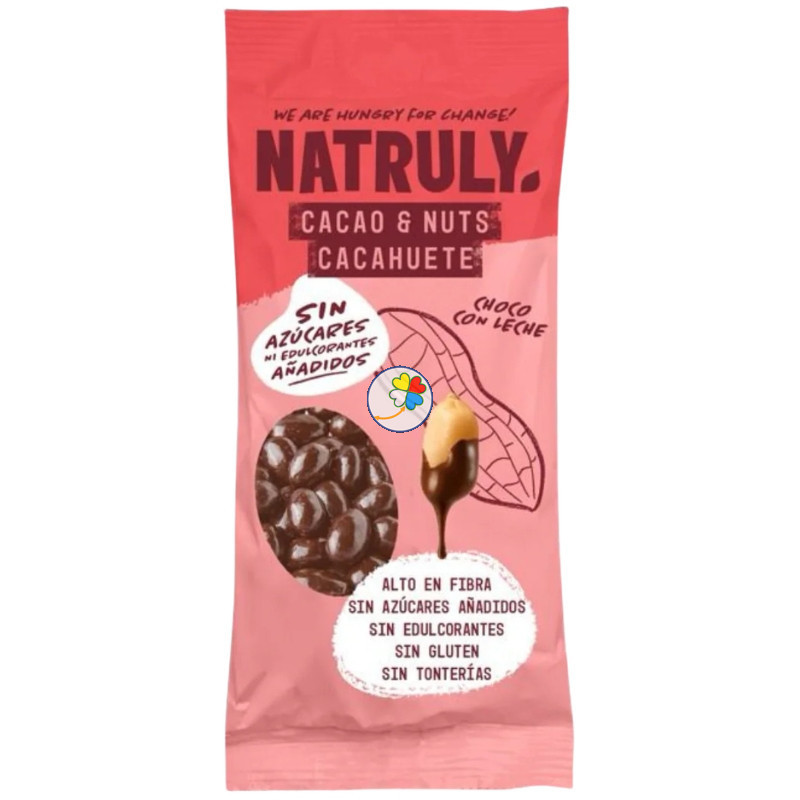 CACAHUETE RECUBIERTO DE CHOCOLATE CON LECHE 50G NATRULY