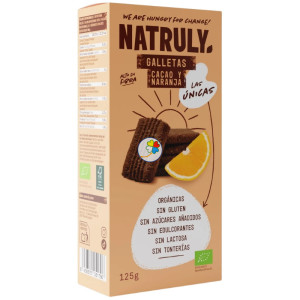 GALLETAS SABOR CACAO Y NARANJA BIO 125G NATRULY