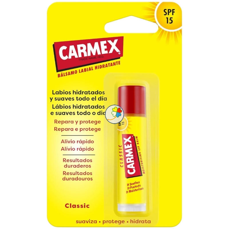STICK BÁLSAMO LABIAL HIDRATANTE CLÁSICO SPF15 4,25G CARMEX