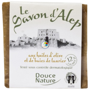 PASTILLA JABÓN DE ALEPO 12% Y LAUREL 200G DOUCE NATURE