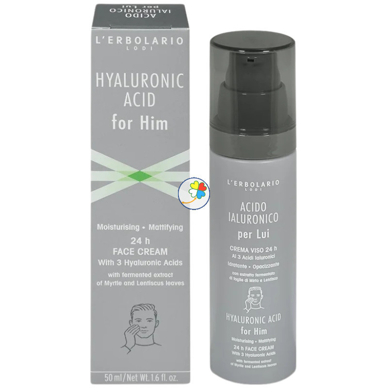 ÁCIDO HIALURÓNICO HOMBRE CREMA FACIAL 24 HORAS 50ML L´ERBOLARIO