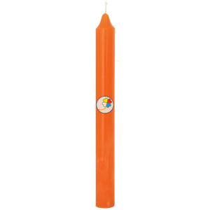 VELA BUJÍA NARANJA 20CM ORO...
