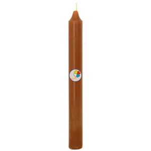 VELA BUJÍA MARRÓN 20CM ORO...