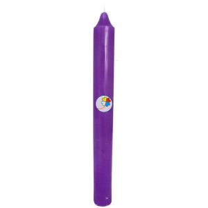 VELA BUJÍA MORADA 20CM ORO...