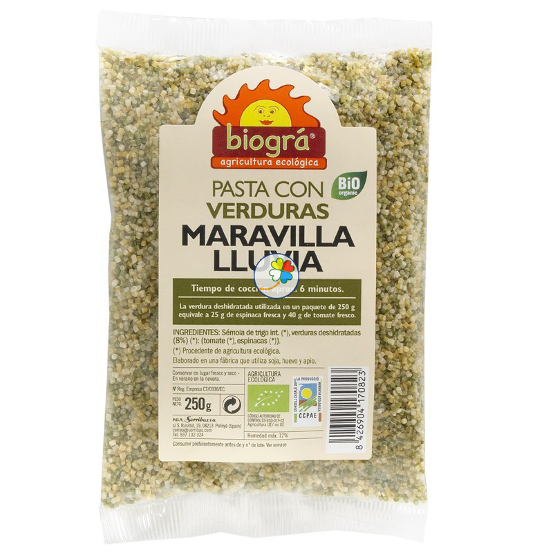 MARAVILLA -LLUVIA CON VERDURAS 250Gr. BIO BIOGRA