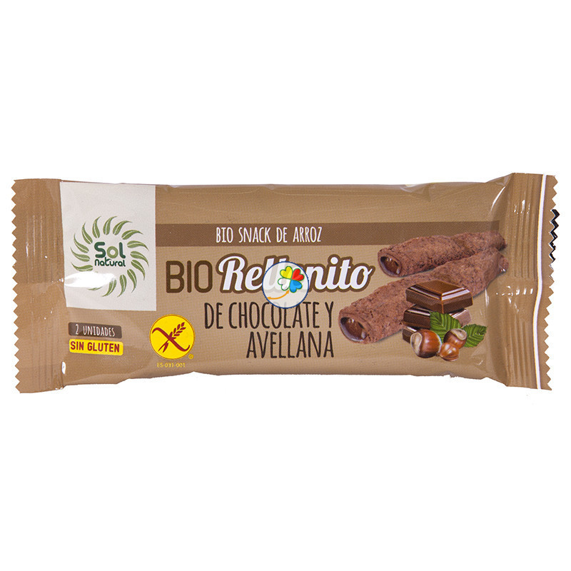 RELLENITO DE CHOCO Y AVELLANAS BIO S/G 24x25Gr. SOL NATURAL