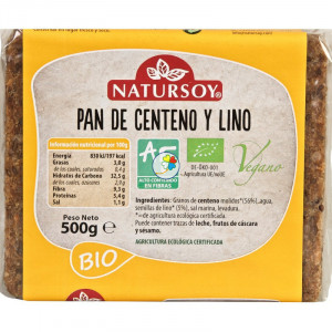PAN DE CENTENO Y LINAZA 500Gr. NATURSOY